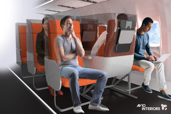 تصميمات جديدة لمقاعد الطائرات في زمن كورونا